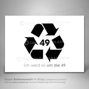 Einladungskarten 50.  I  Lustiges  Wortspiel  I  Recycling  I  Witziger Spruch Einladung  I  Einladung Party Fünfzigster  I  Einladung 50er