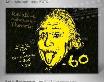 Einstein Einladungkarten 60.  I  Einstein  I  Witzig Spruch Einladung  I  Einladungen 60. Geburtstag  I  Karten zum 60 Geburtstag  I  Text