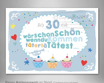 Einladungen 30. Geburtstag  I  30. Karten  I  Dreißigster Einladung lustig  I  Illustration Einladung  I  Feier 30  I  Frau 30.  I  Party