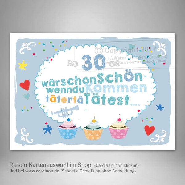 Einladungen 30. Geburtstag  I  30. Karten  I  Dreißigster Einladung lustig  I  Illustration Einladung  I  Feier 30  I  Frau 30.  I  Party