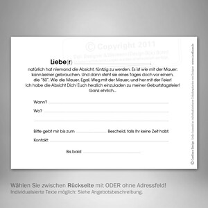 Einladung 50. Geburtstag I Einladung Niemand hat I Illustration I 50 lustiger Spruch I Einladung Idee 50 I Feier Fünfzig I DDR Bild 3