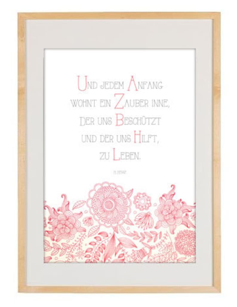Poster, Gedicht, Stufen Herrmann Hesse, Illustration, Grafik
