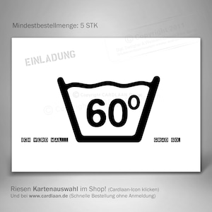 Einladungen 60. Geburtstag  I  Grad 60  I  60. Karten  I  Einladung lustig Wäsche  I  Kreative Einladung Idee  I  Mann 60.  I  Frau 60.