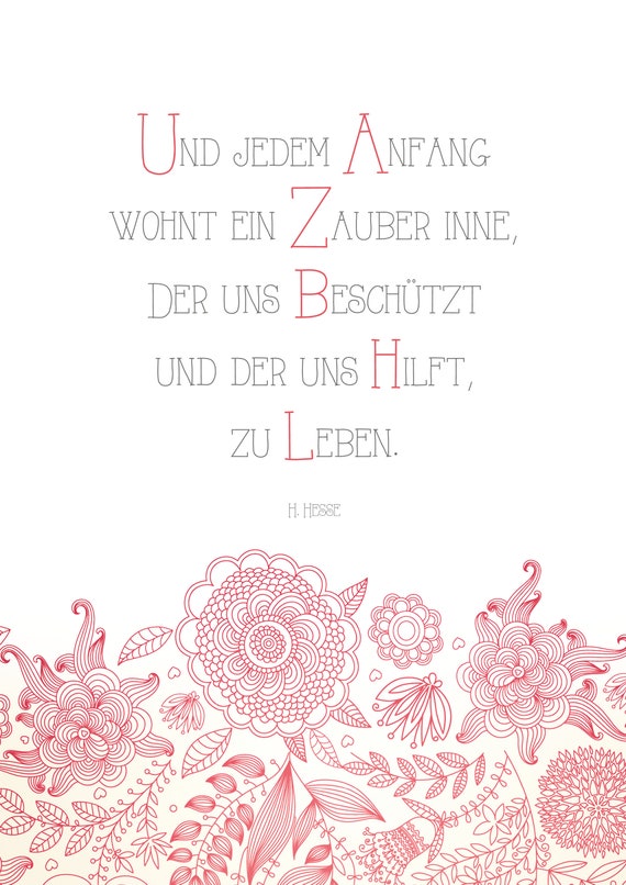 Poster Gedicht Stufen Herrmann Hesse Etsy