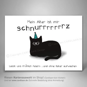 Einladung 60. Geburtstag  I  Einladung Sechzigster  I  Illustration  I  Einladung 60 Spruch lustig  I  Einladung Tiermotiv  I  Katze