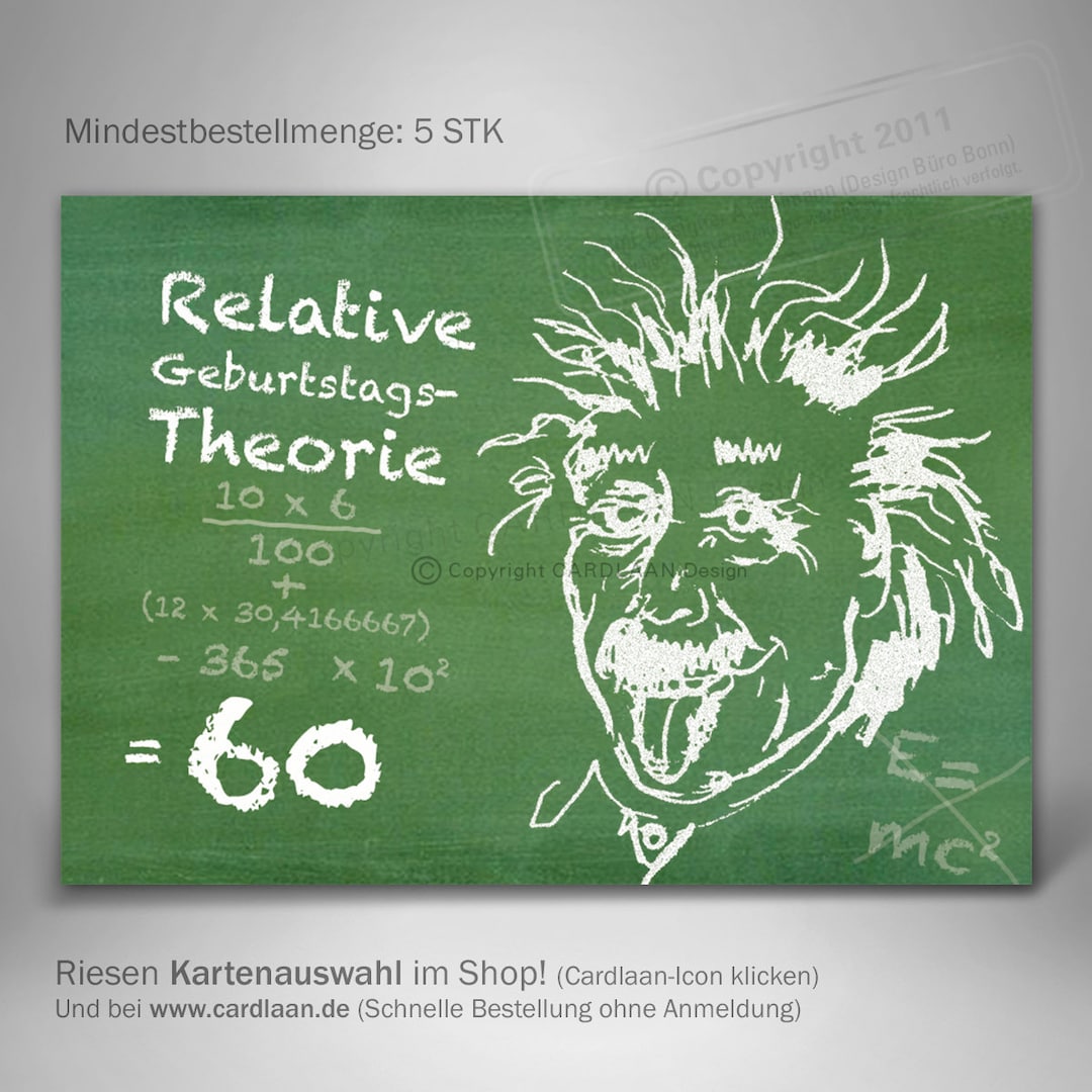 Lustiger Text Einladung 60 Geburtstag Einladungskarten 60. I Einstein I Spass Einladung 60 I Lustiger Text