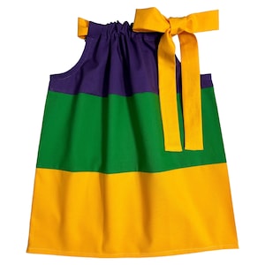 Robe de mardi gras ~ robe taie d&#39;oreiller ~ robe de carnaval ~ tenue de mardi gras ~ robe pour fille ~ robe pour tout-petit ~ mardi gras ~ robe de défilé