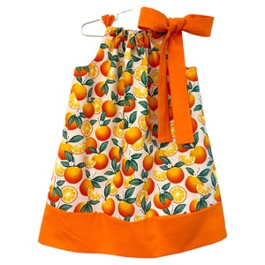 Orange Dress ~ Dress with fruit ~ Pillowcase Dress ~ Dress with oranges ~ Fruit Outfit ~ Girls Dress ~ Baby & Toddler Dress ~ Fruit Birthday