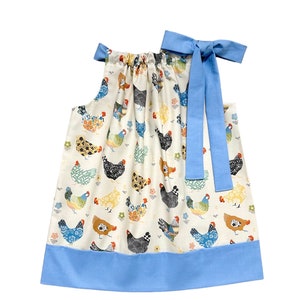 Chicken Dress ~ Pillowcase Dress ~ Farm Dress ~ Country Dress ~ Dress with chickens ~ Girls Dress ~ Baby & Toddler Dress ~ Gifts for girls