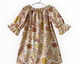 Girls Floral Dress ~ Flutter Sleeve Dress ~ Girls Fall Dress ~ Girls Dress ~ Toddler Dress ~ Spring Dress ~ Baby Dress ~ Little Girl Dresses