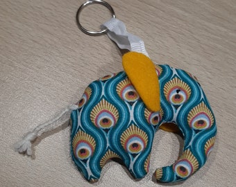 Fabric elephant key ring