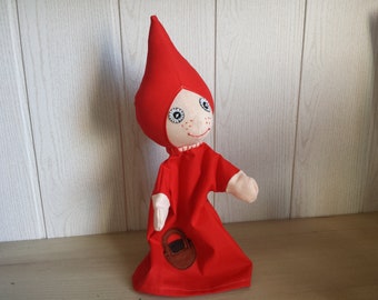 Chaperon Rouge sheath puppet in children's fabric