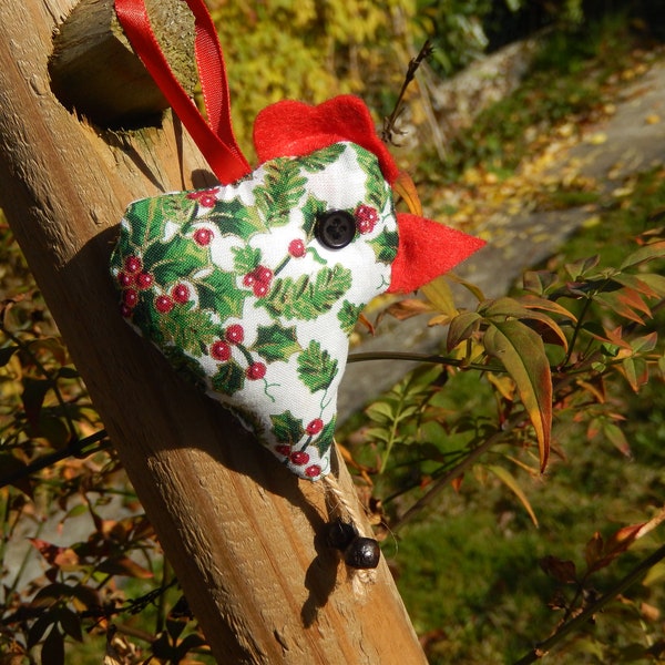 Petite Poule de Noël à suspendre au Sapin