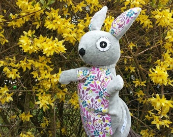 Marionnette à gaine Lapin en tissu pour raconter des histoires - idée cadeau artisanal pour enfant