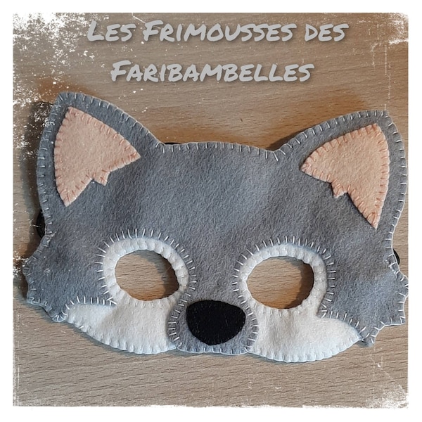 Masque de loup en feutrine déguisement enfant