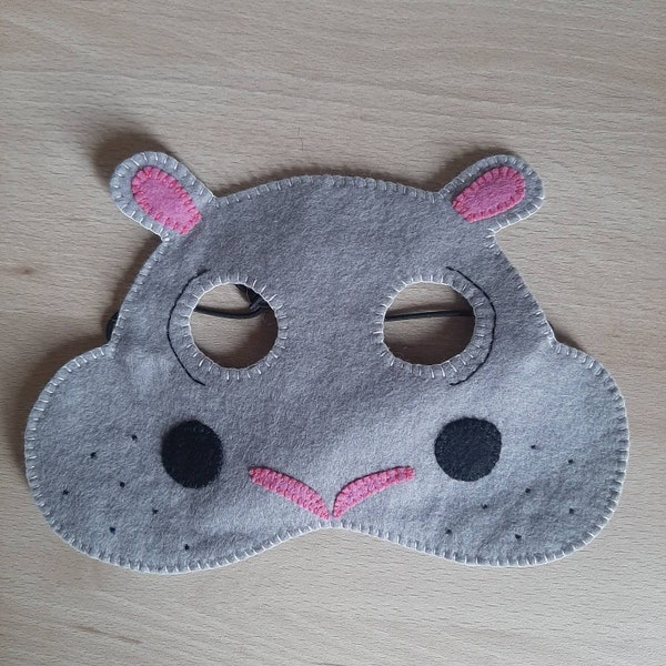 Masque Hippopotame en Feutrine pour déguisement - idée cadeau pour enfant