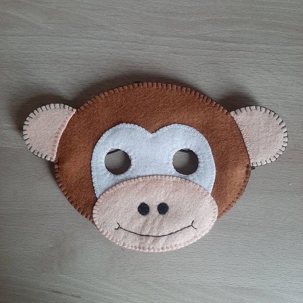 Masque de Singe en Feutrine pour déguisement - idée cadeau pour enfant