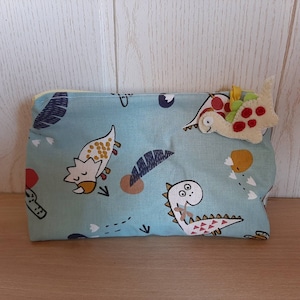 Pochette / trousse en tissu motifs Dinosaures