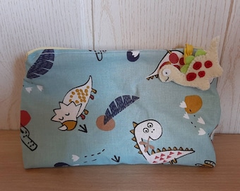 Dinosaur pattern fabric pouch/kit