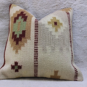 Boho Home Decor Pillow, Decorative Pillow,Cushion Cover,Ethnic Pillow,Sofa Decor Pillow,Handwoven Kilim Pillow,20&quot;x20&quot;inches,50x50 cm