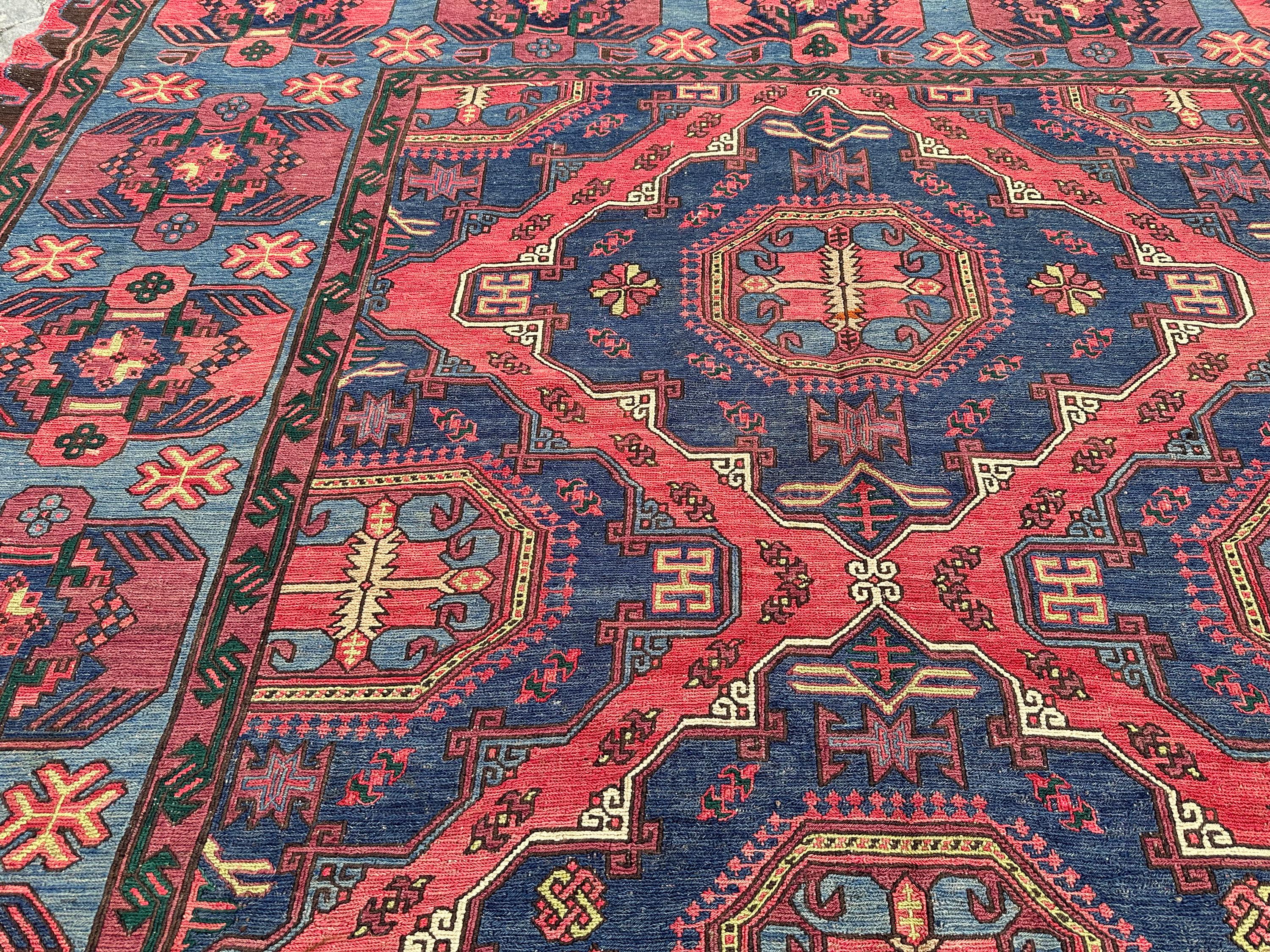 8x11.5 アンティーク スマック ラグ: カラフルな手織りヴィンテージ