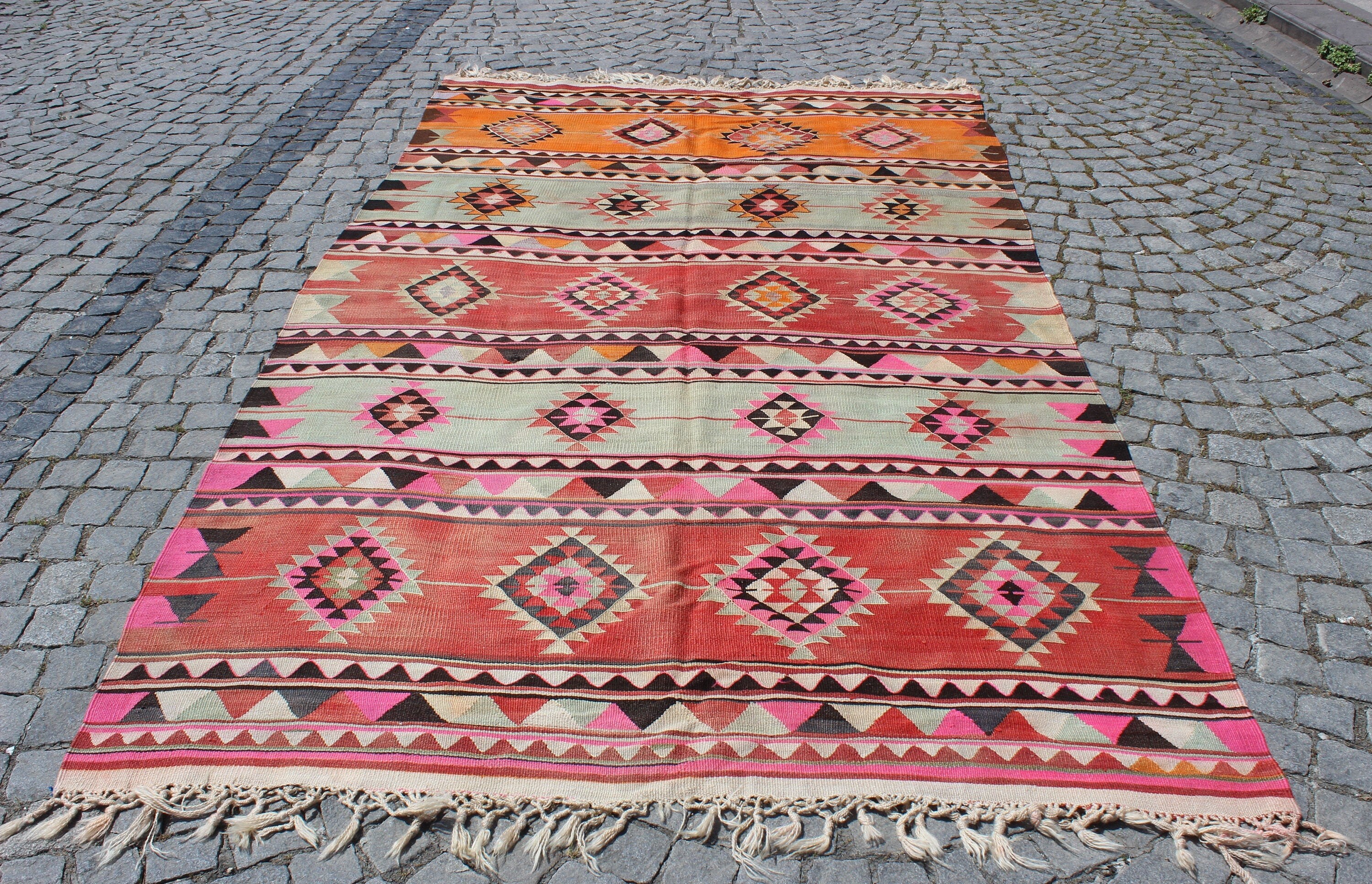 Decorative Pink Kilim 5.9x10.5Feet180x320 Etsy