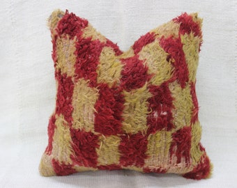 Fluffy throw pillow,Handmade Decorative Pillow,Decorative Pillow,Cushion Cover,Ethnic Pillow,Sofa Decor Pillow,16&quot;x16&quot;inches,40x40 cm