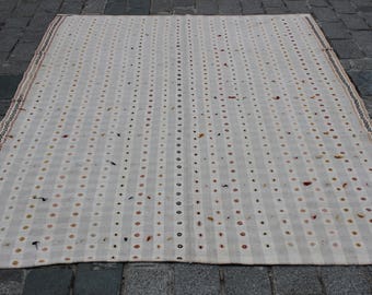 Tappeto Kilim turco vintage: tappeto tribale bohémien in lana tessuto a mano