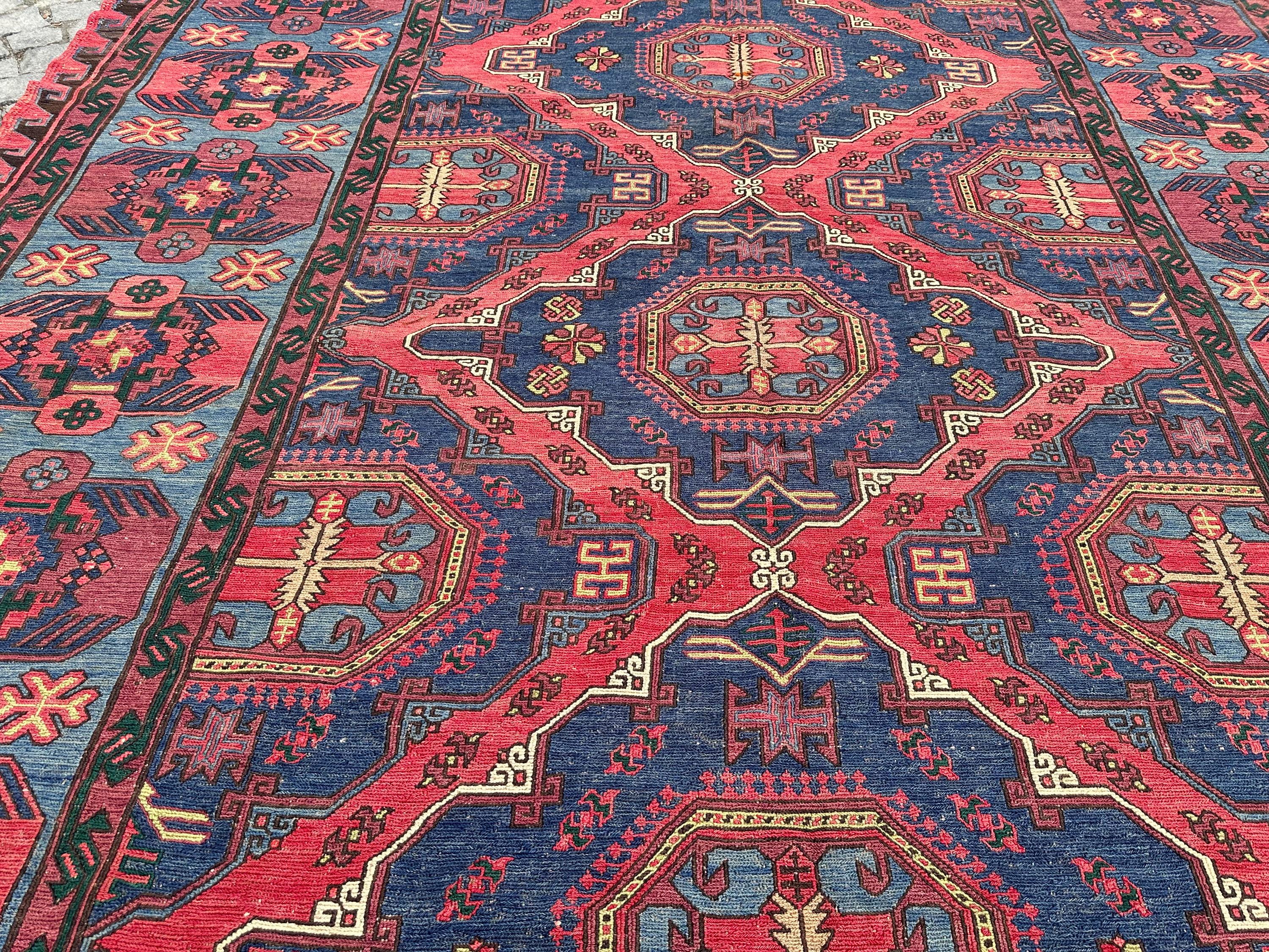 8x11.5 アンティーク スマック ラグ: カラフルな手織りヴィンテージ