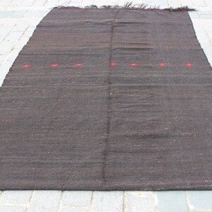 Black Kilim Rug, 10.5&quot;x5.7&quot;Feet,305x175 cm, Goat Hair Kilim Rug,Vintage Home Decor,Nomadic Kilim Rug