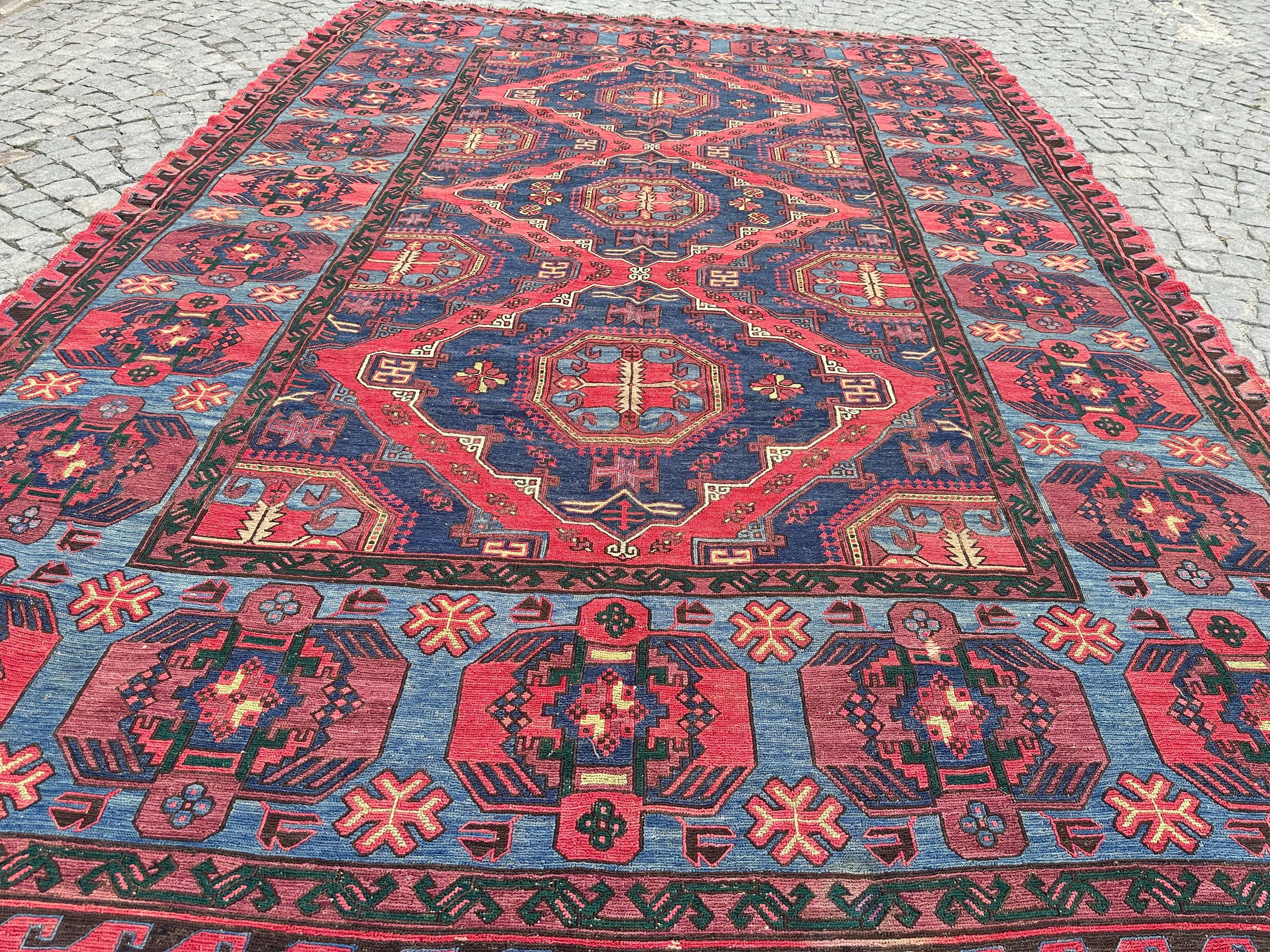 8x11.5 アンティーク スマック ラグ: カラフルな手織りヴィンテージ