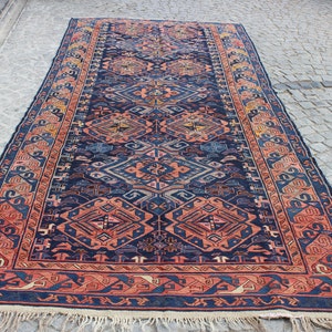 Antique Soumak Rug,5.5&quot;x12.1&quot;feet,168x370 cm,Decorative Caucasian Soumak,Old Soumak Rug,Colorful Soumak Rug,Vintage Home Decor