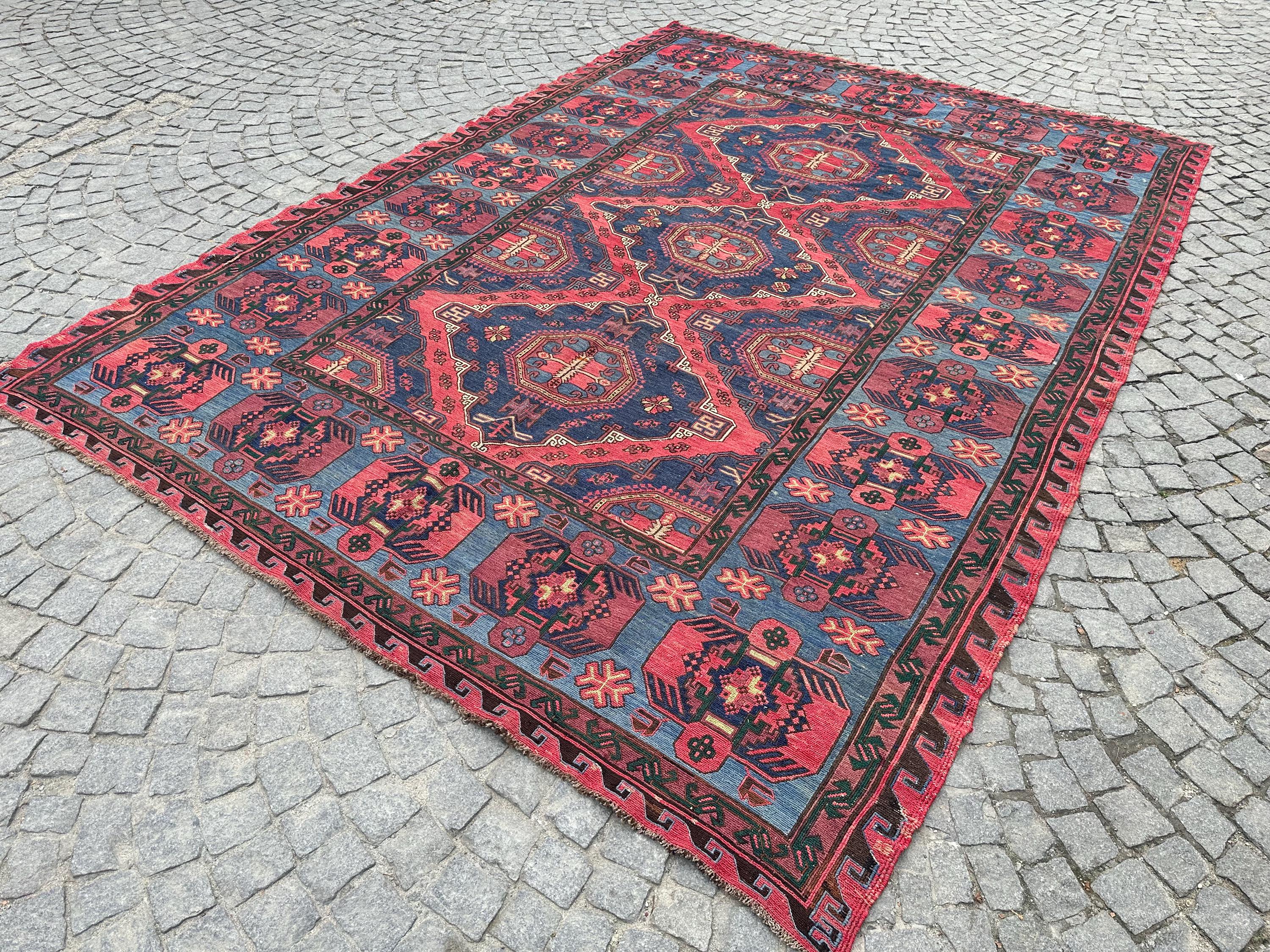 8x11.5 アンティーク スマック ラグ: カラフルな手織りヴィンテージ