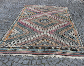 Alfombra Kilim Anatolia tejida a mano: Alfombra tribal turca vintage de 15,8 x 3 m