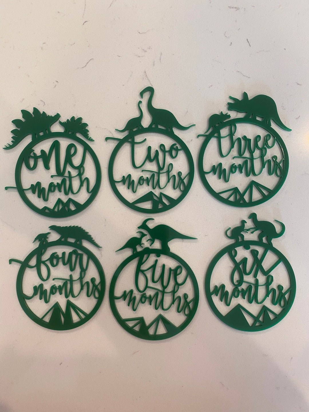 Dinosaur Baby Milestone Markers: Acrylic Photo Props, Dino Nursery ...