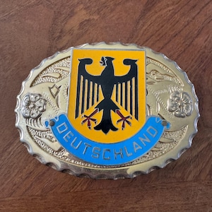 Deutschland ドイツベルトバックル 金色のドイツ国旗 - ヴィンテージバックル