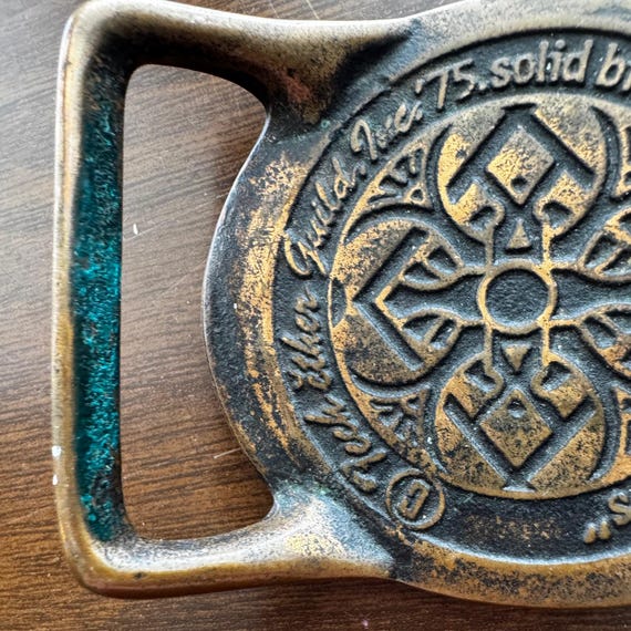 1975 Tech Ether Guild Inc Rays Solid Brass Belt B… - image 4