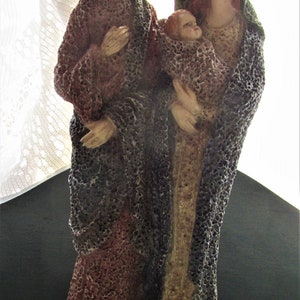 Joseph, Mary and Jesus Religious Figurine Resin 8 inches tall
