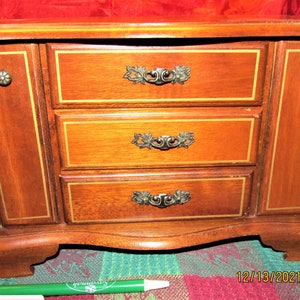 Vintage Mid Century Musical Jewelry  Box Sankyo Made in Japan