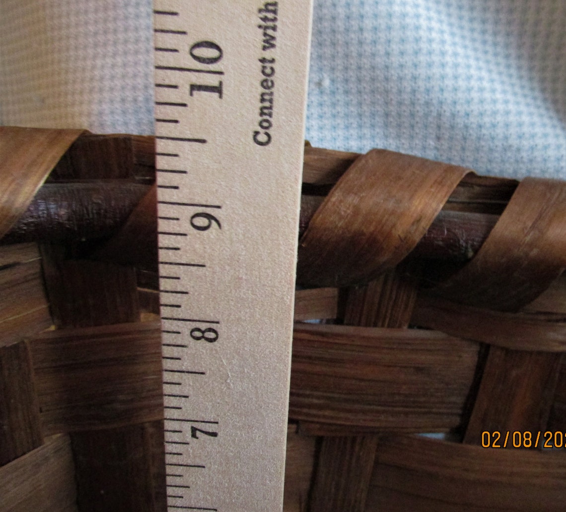 Vintage Woven Wide Splint Gathering Basket W/handle Table Top Decor or ...