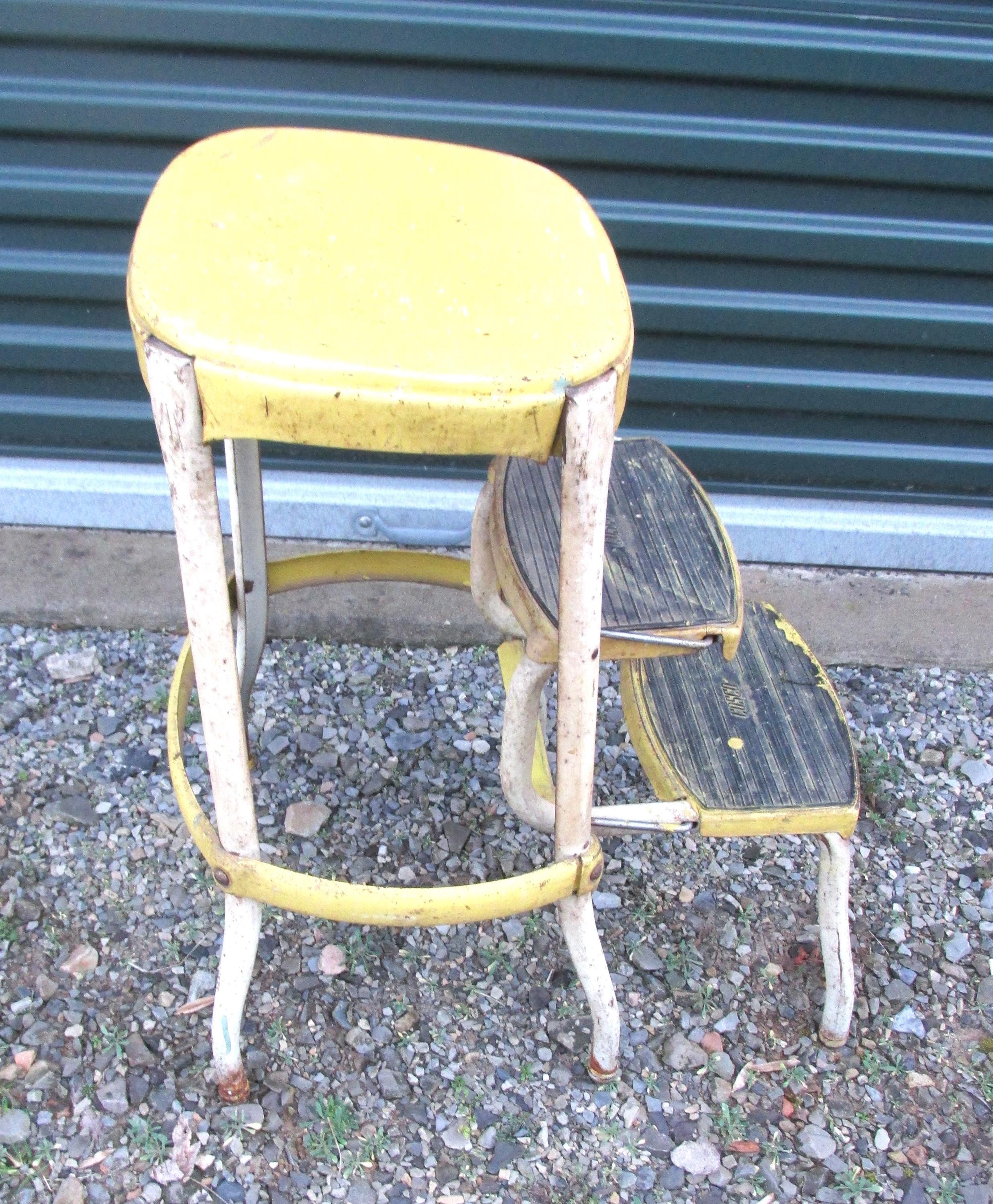 Cosco Kitchen Step Stool Ladder With Fold Out Steps Yellow 1950s - Etsy