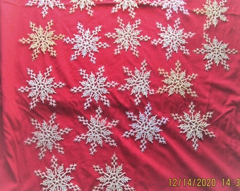 Vintage Textured White Plastic Snowflakes