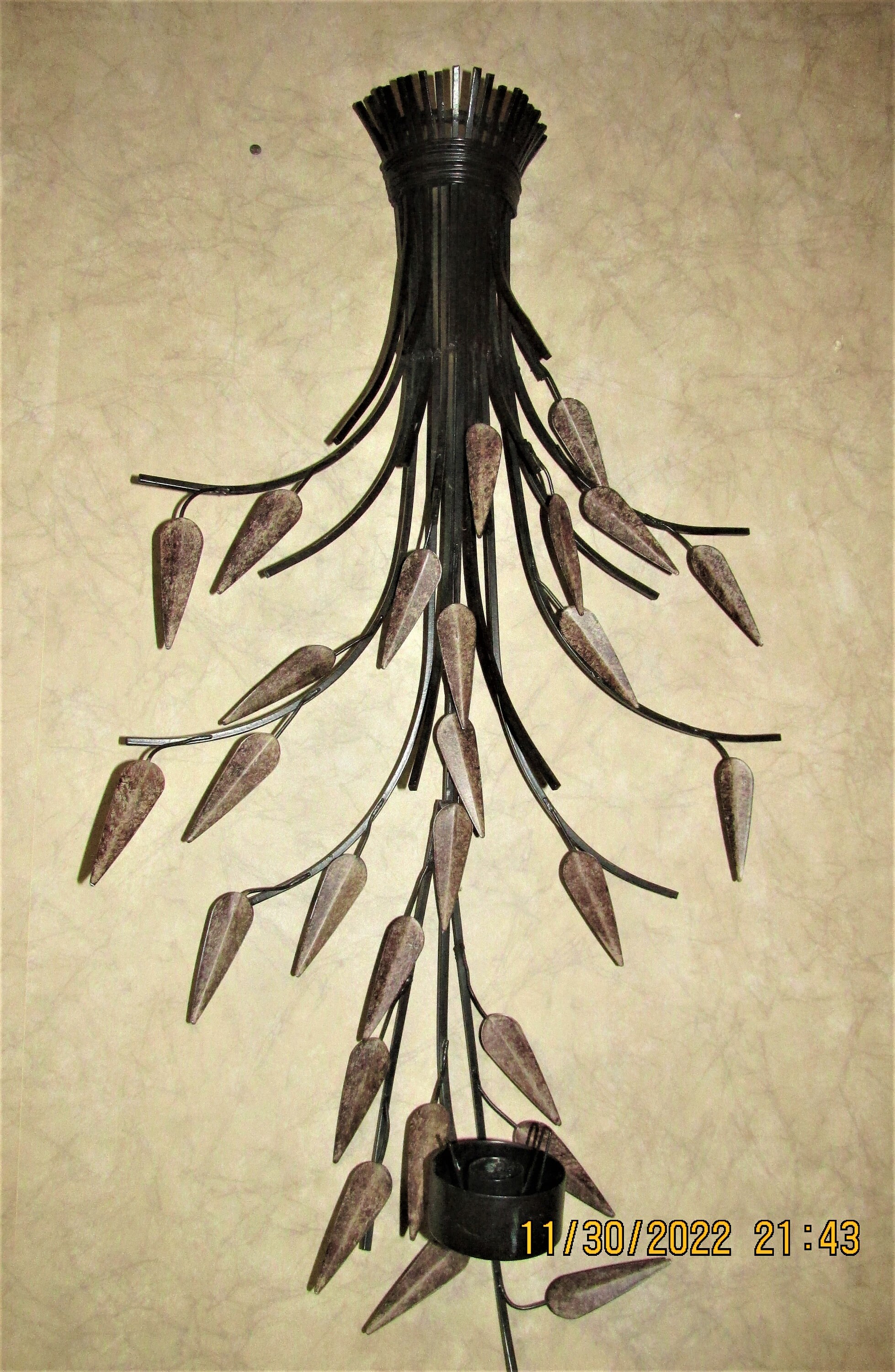 Bougeoir en Métal - Ensemble Décoratif en Forme de Fleur