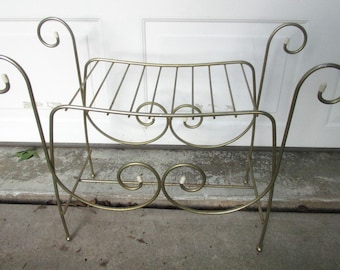 Hollywood Regency Vanity Hocker Vintage