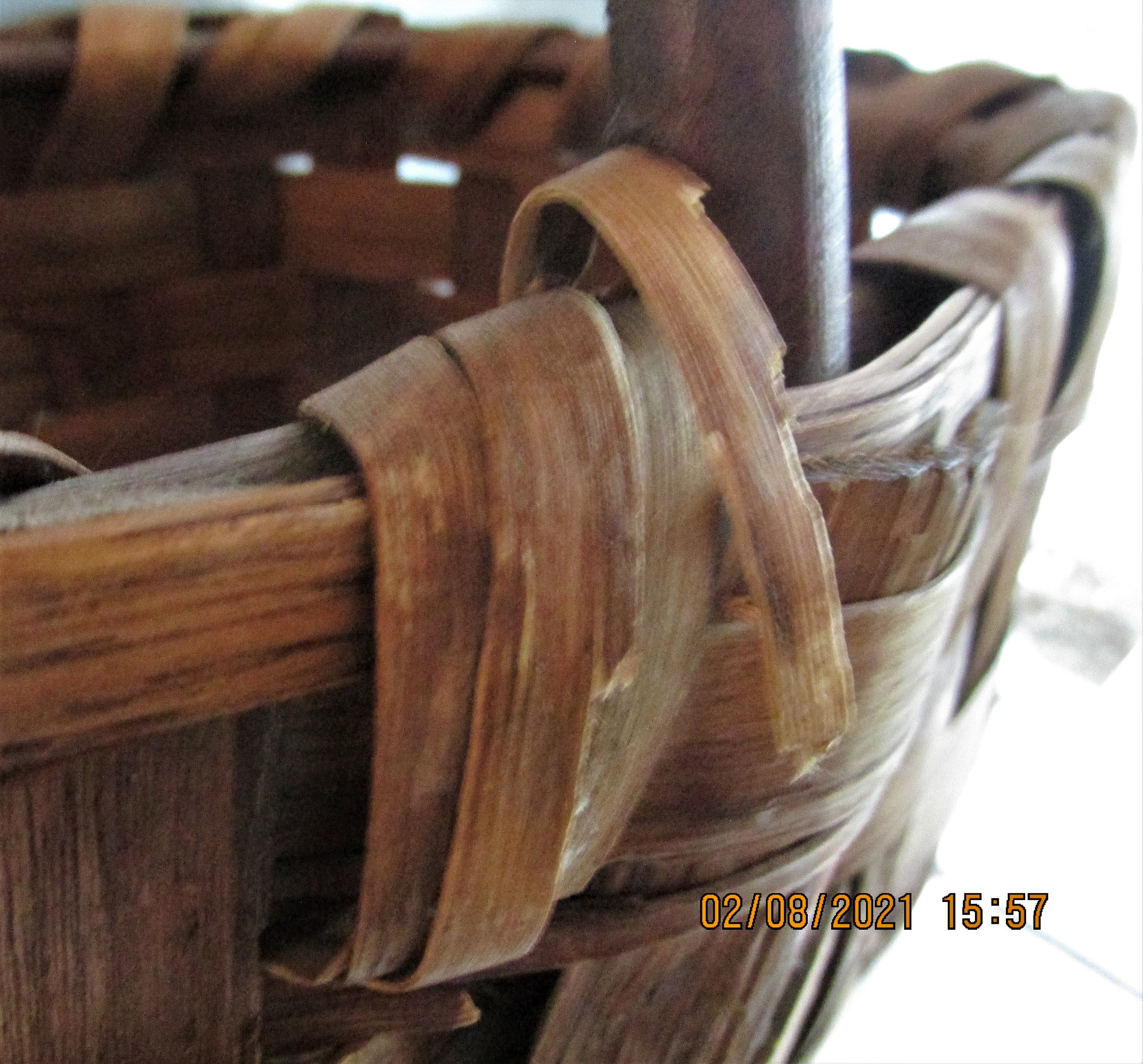 Vintage Woven Wide Splint Gathering Basket W/handle Table Top Decor or ...