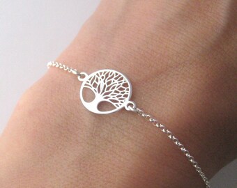 Fine delicate minimalist tree of life motif bracelet in 925/1000 silver