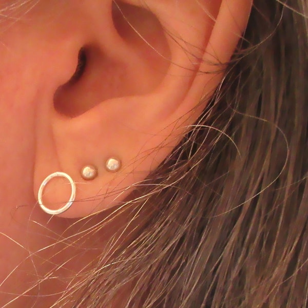 Boucles d'oreilles cercles puces clous argent 925/1000