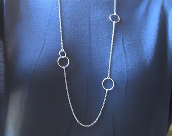 Necklace long necklace necklace necklace silver circles 925/1000e