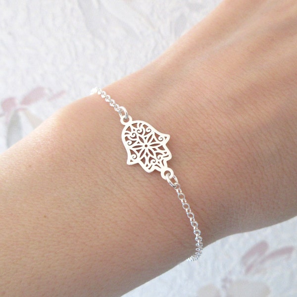 Bracelet main de Fatma Khamsa Hamsa en argent 925/1000e