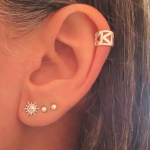 Bague d'oreille manchette de cartilage ear-cuff en argent 925